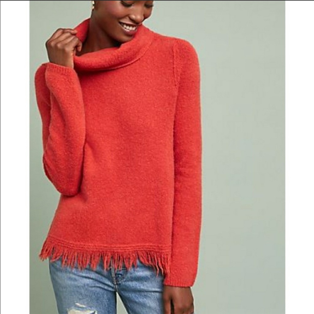 Anthropologie Akemi + Kim fringed cowl sweater XS